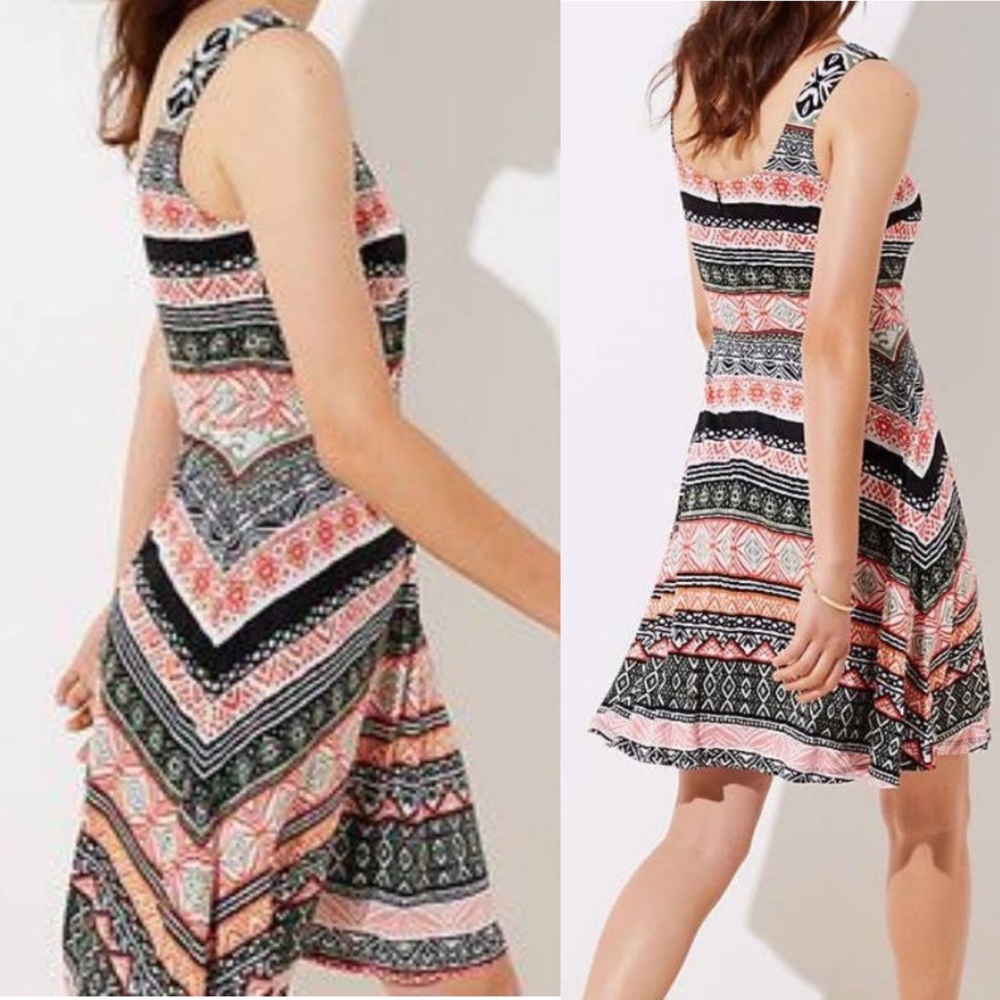 LOFT | Printed Flare Dress *NWT*